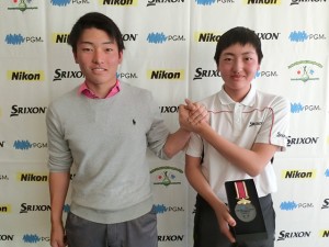 男子13-14優勝の小村隼士（右）と、兄で15-17歳2位で通過の優太